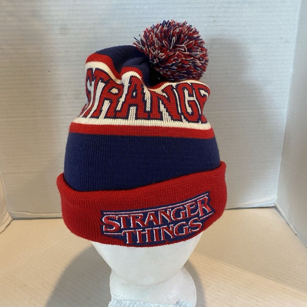 Netflix Loungefly Stranger Things Blue Knit Beanie Hat Pom-pom OSFM EUC